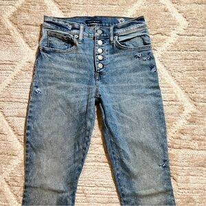 Lucky Brand Mid Rise Skinny Ava Womens Jeans Floral Embroidered